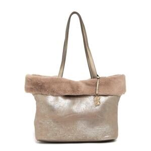 Jessica Simpson Flora Faux Fur Tote Bag In Champagne